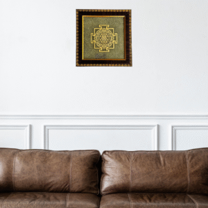 Luxury Pyrite Frame Shree Yantra for Wealth and Positivity