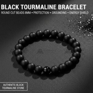 Natural Black Tourmaline Bracelet by Manikyaa