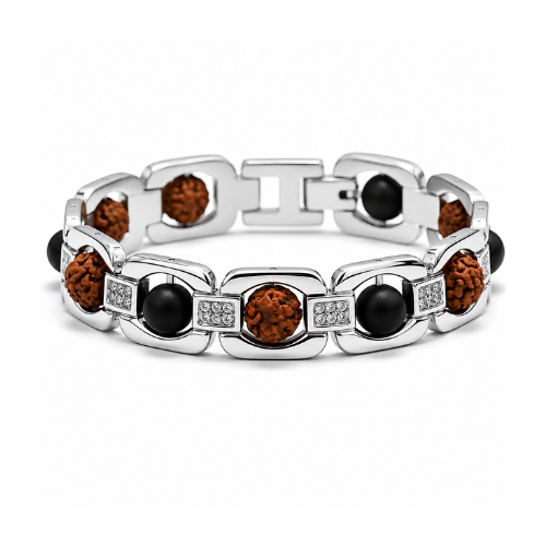Metal Karungali & Rudraksha Bracelet