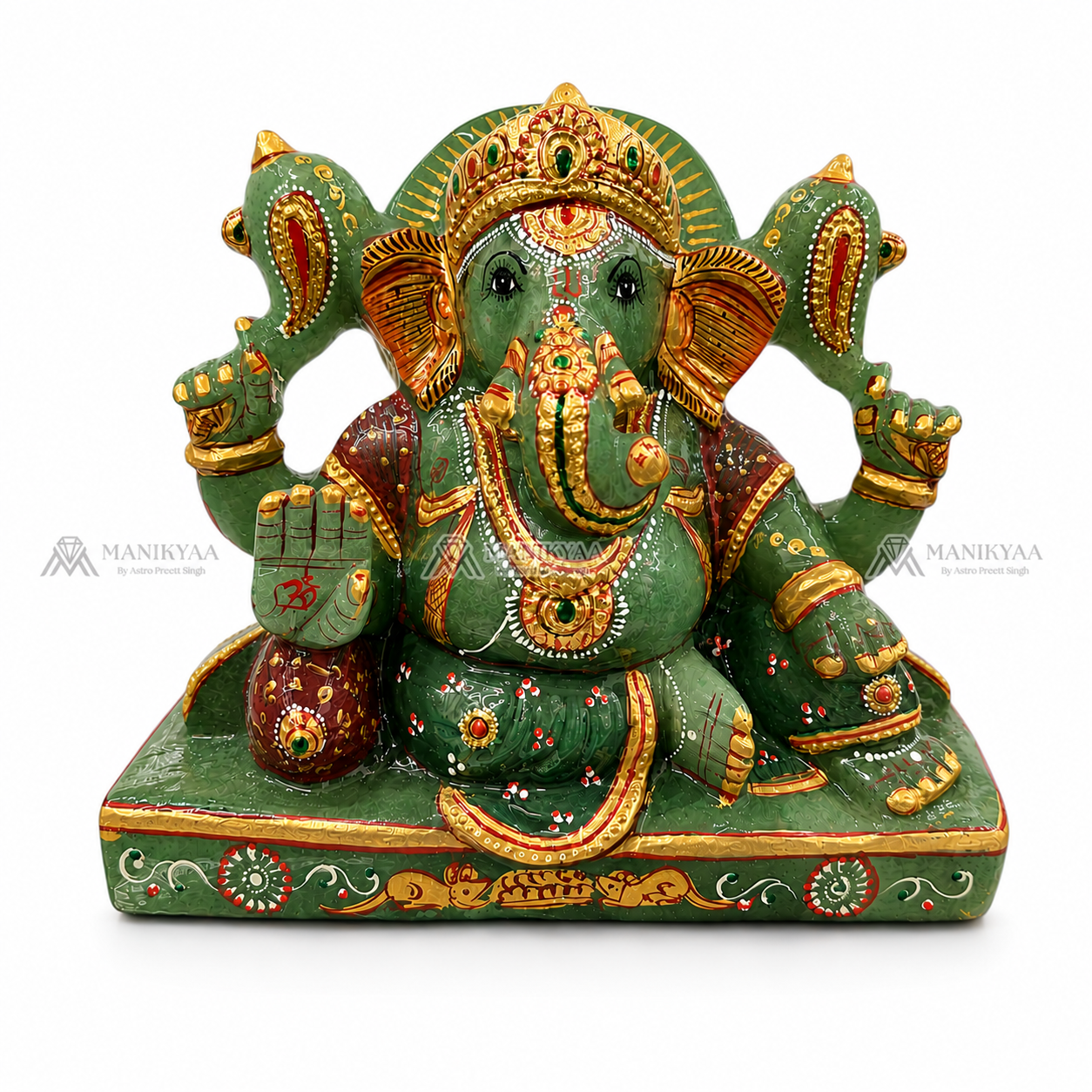 Natural Green Jade Ganesha for Wealth & Vastu | Big