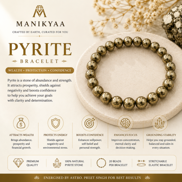 Natural Pyrite Stone Bracelet | Wealth, Protection & Confidence