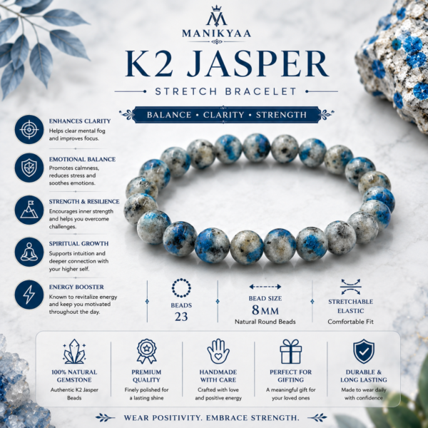 Natural K2 Jasper Bracelet | Balance, Clarity & Strength