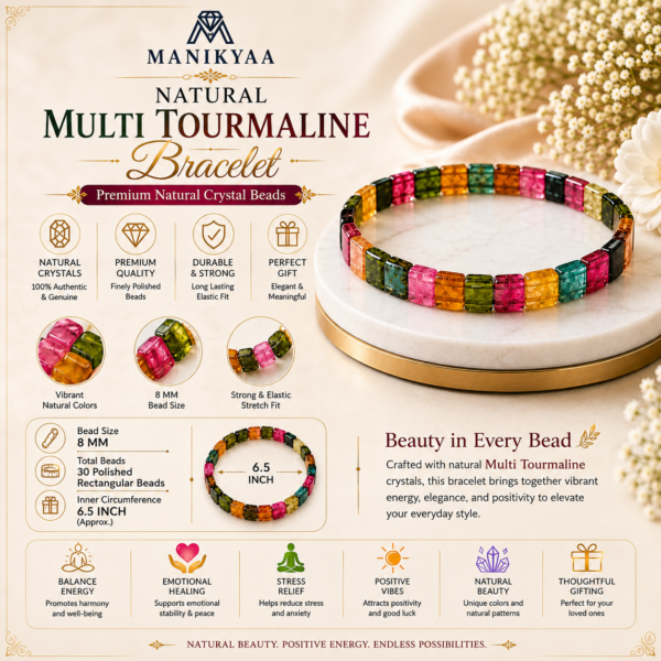Natural Multi Tourmaline Bracelet | Joy & Positive Energy